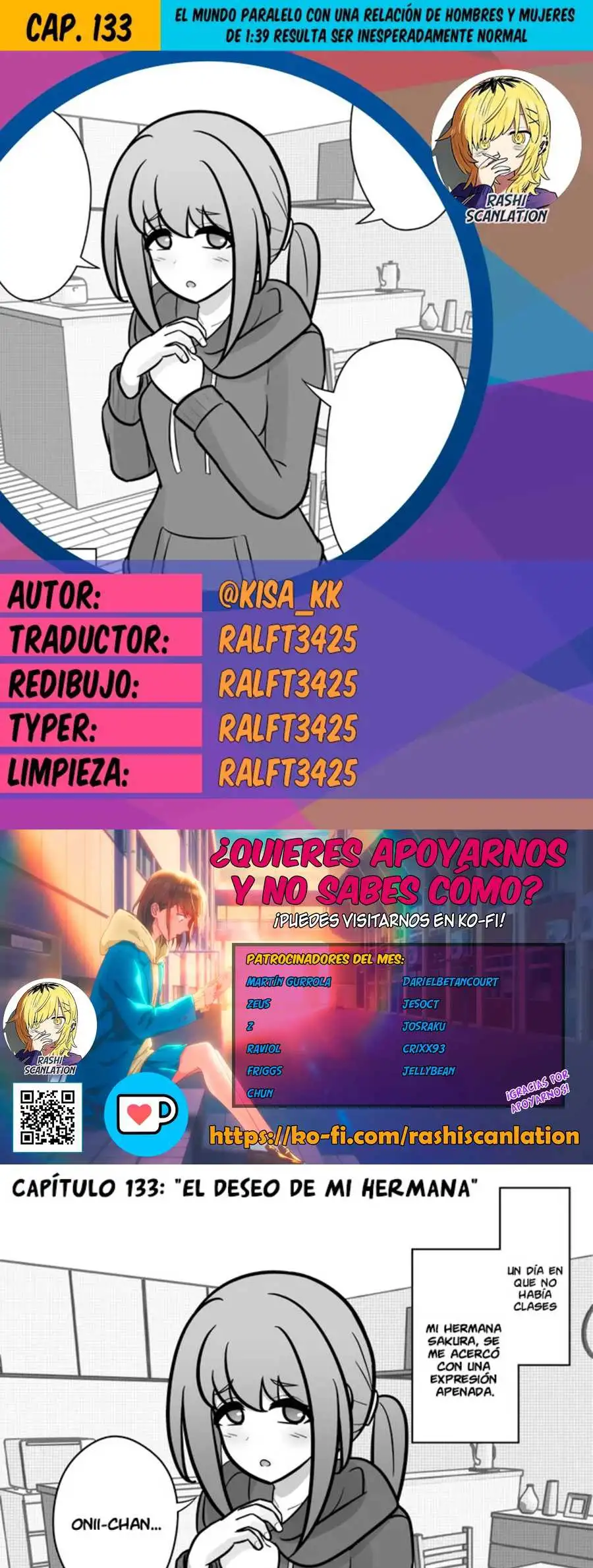 El mundo paralelo con una relación de hombres y mujeres de 1:39 resulta ser inesperadamente normal. Capitulo 133 page 0