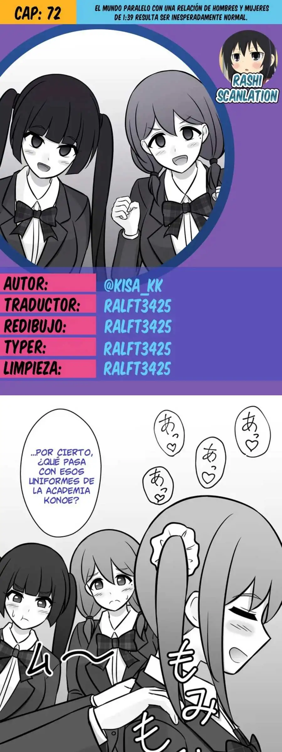 El mundo paralelo con una relación de hombres y mujeres de 1:39 resulta ser inesperadamente normal. Capitulo 72 page 0